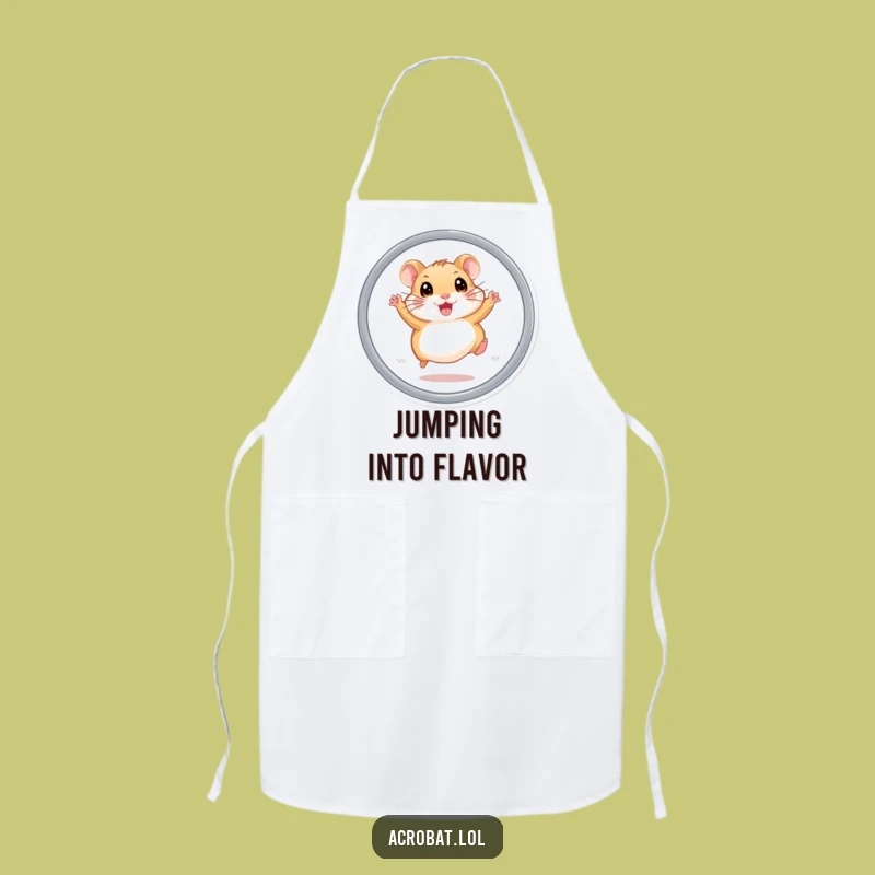 Funny Hamster Hoop Jump Apron - Humorous Kitchen Wear for Pet Lovers