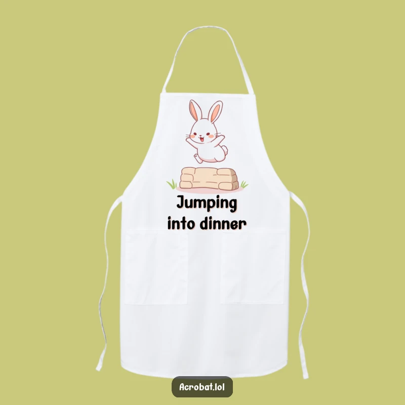 Funny Rabbit Leap Apron - Playful Chef's Wear, Hilarious Kitchen Gift