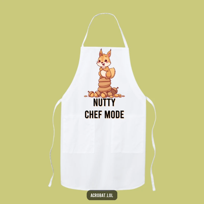 Funny Squirrel Acorn Tower Apron - Whimsical Chef's Wear, Delightful Kitchen Gift