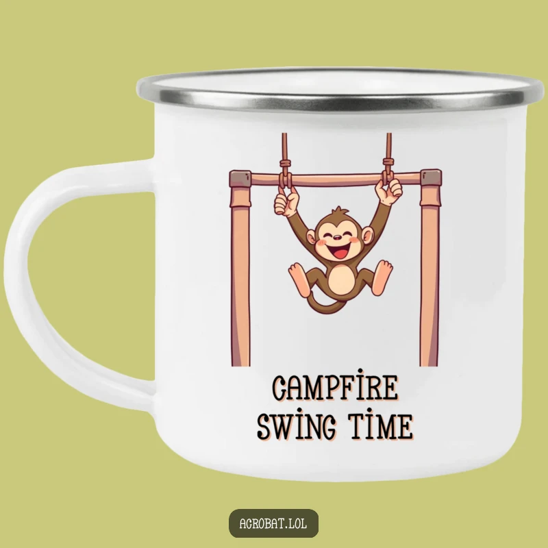 Funny Monkey Trapeze Camping Mug - Durable & Joyful Outdoor Drinkware