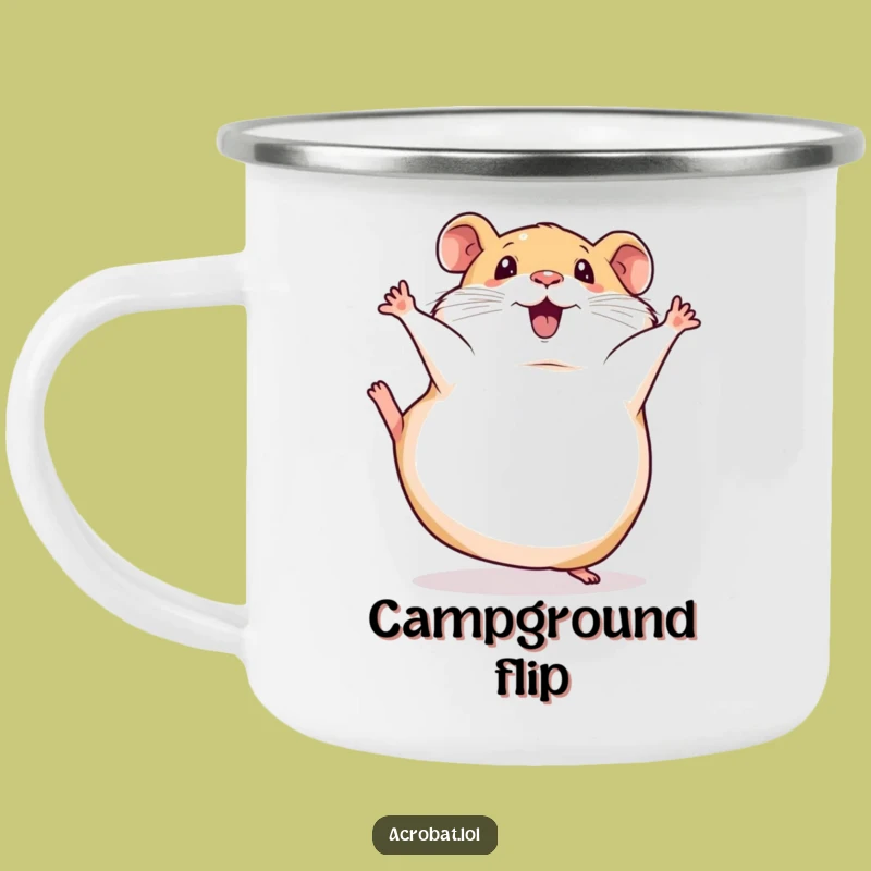 Funny Hamster Acrobat Camping Mug - Comical Outdoor Drinkware, Hilarious Gift