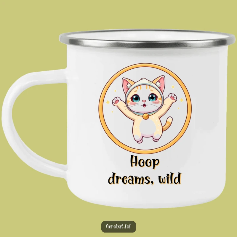 Funny Cat Hoop Camping Mug: Sparkly Acrobat Cup, Great Funny Gift!