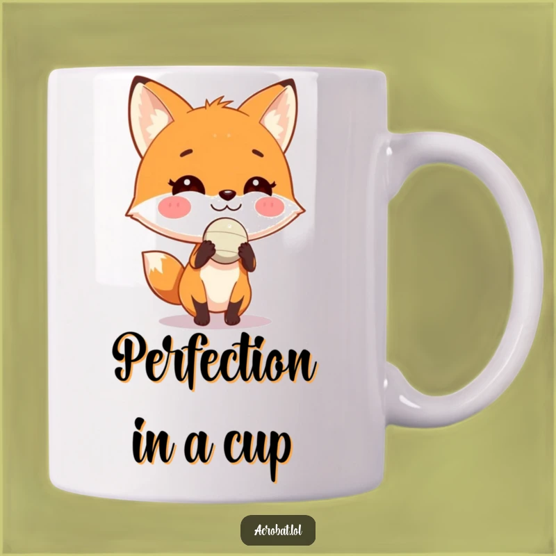 Funny Fox Ball Balance Mug - Playful Trickster Gift for Fox Lovers