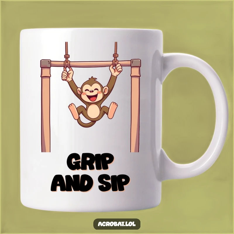 Funny Monkey Trapeze Mug - Joyful Acrobat Gift for Monkey Lovers