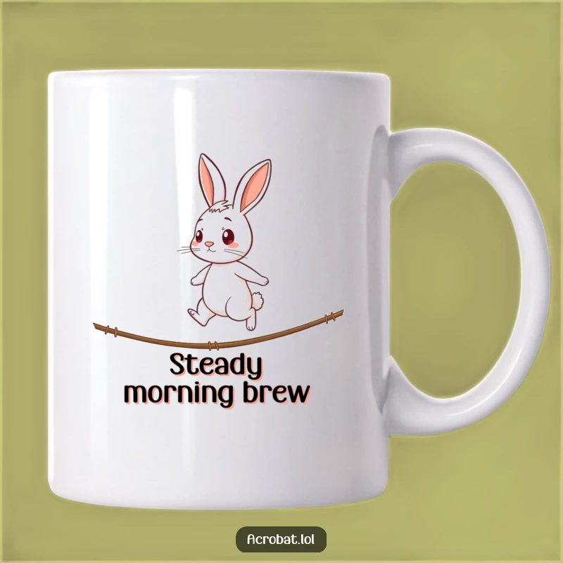 Funny Rabbit Tightrope Mug - Determined Acrobat Gift for Rabbit Lovers