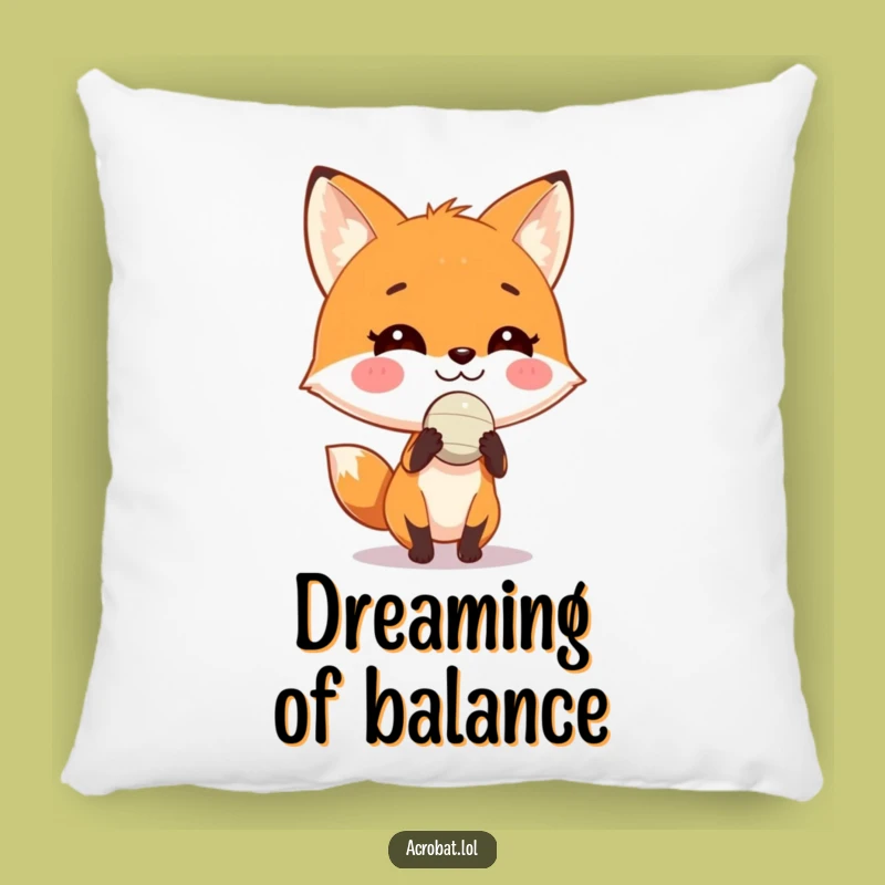 Funny Fox Ball Balance Pillow - Soft & Witty Comfort Accent