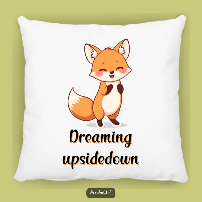 Funny Fox Handstand Pillow - Cozy & Cheerful Fox Decor, Playful Gift Pillow