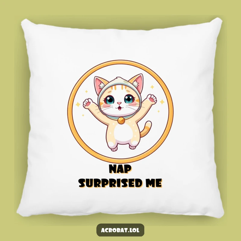 Funny Cat Hoop Pillow: Cozy Sparkly Cushion, Perfect Humorous Accent!