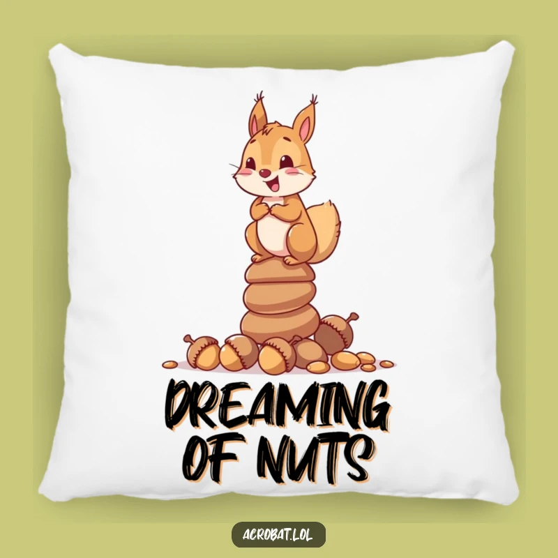 Funny Squirrel Acorn Balance Pillow - Cozy Critter Comfort, Delightful Gift Pillow