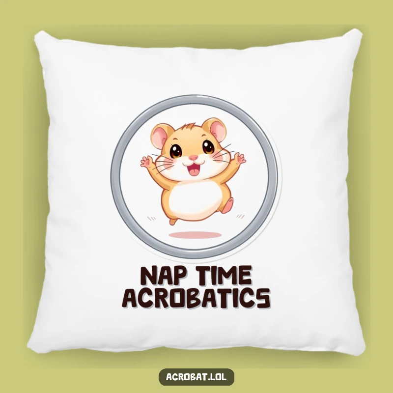 Funny Hamster Hoop Jump Pillow - Soft & Humorous Pet Decor Accent