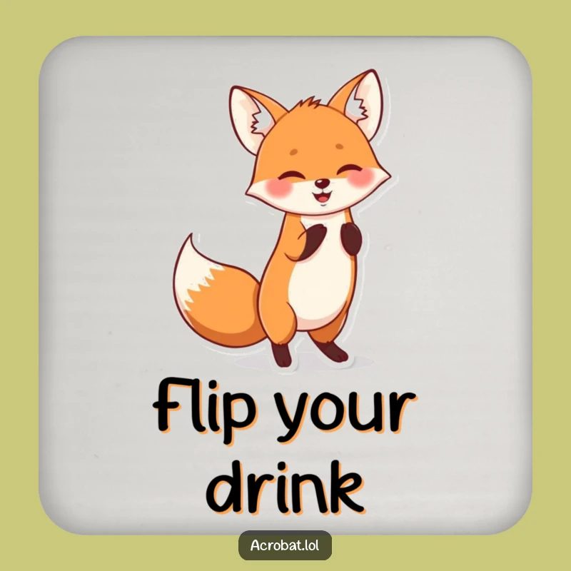 Funny Fox Handstand Coaster - Playful Drink Protector, Hilarious Gift