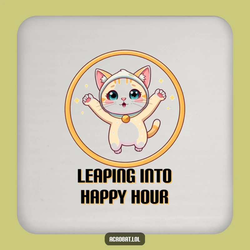 Funny Cat Hoop Coaster: Sparkly Protection, Perfect Humorous Gift!