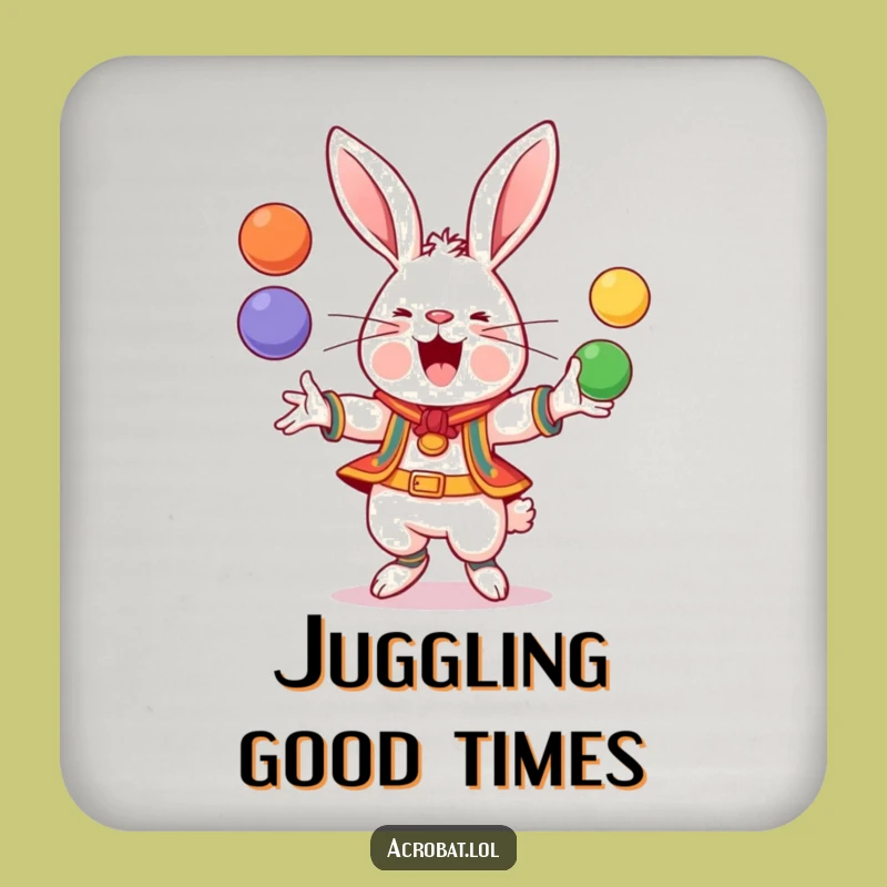 Funny Rabbit Juggling Coaster: Acrobat Protection, Perfect Humorous Gift!