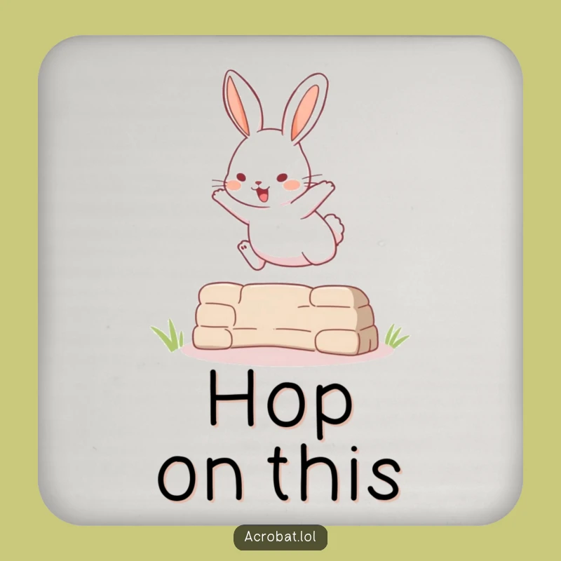 Funny Rabbit High Jump Coaster - Playful Drink Protector, Hilarious Gift