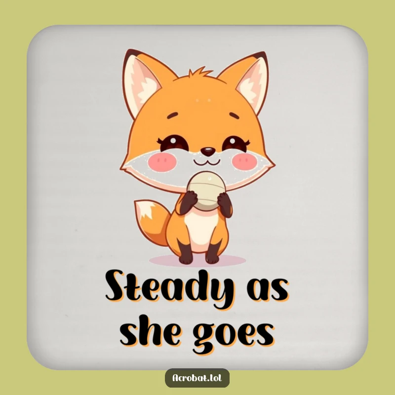 Funny Fox Ball Balance Drink Coaster - Protect Surfaces with Playful Style