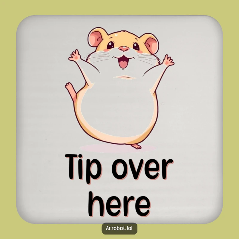 Funny Hamster Somesault Coaster - Comical Pet Drink Protector, Hilarious Gift
