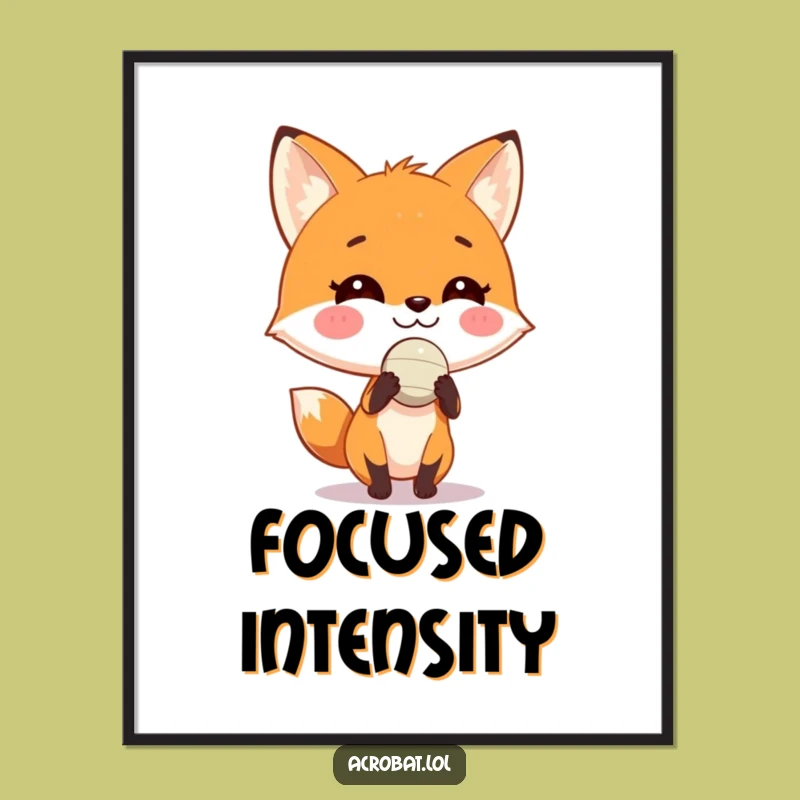 Funny Fox Ball Balance Poster - Witty Wall Art for Playful Souls