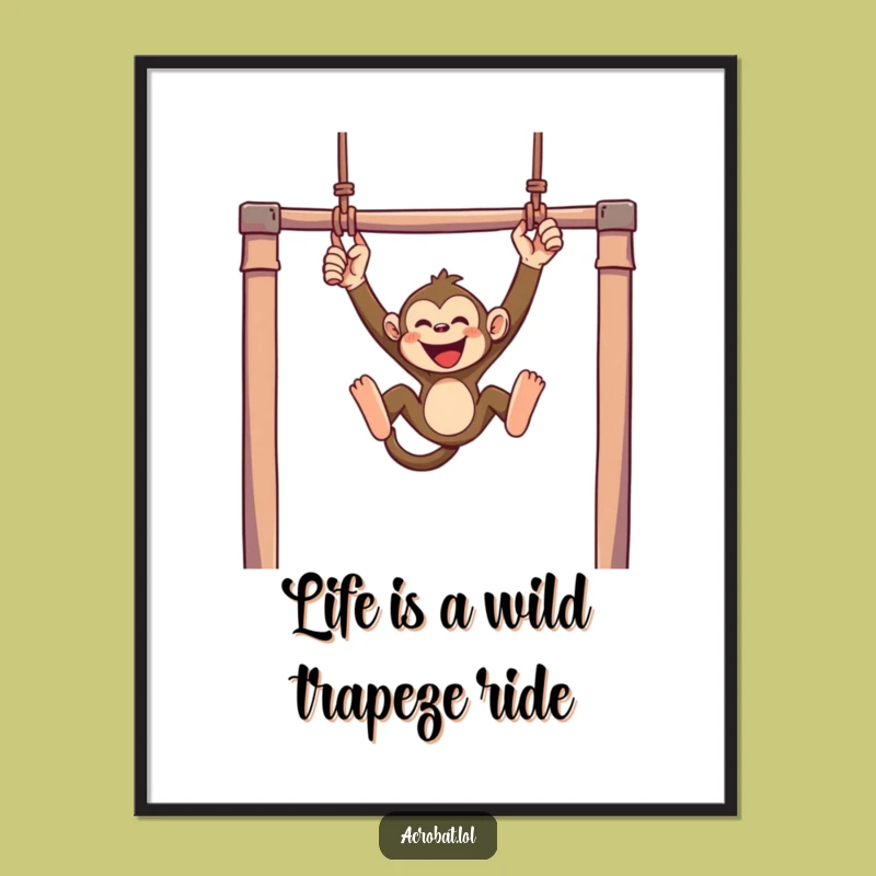Free Printable Monkey Trapeze Art: Joyful Wall Decor for a Funny Downloadable Gift!