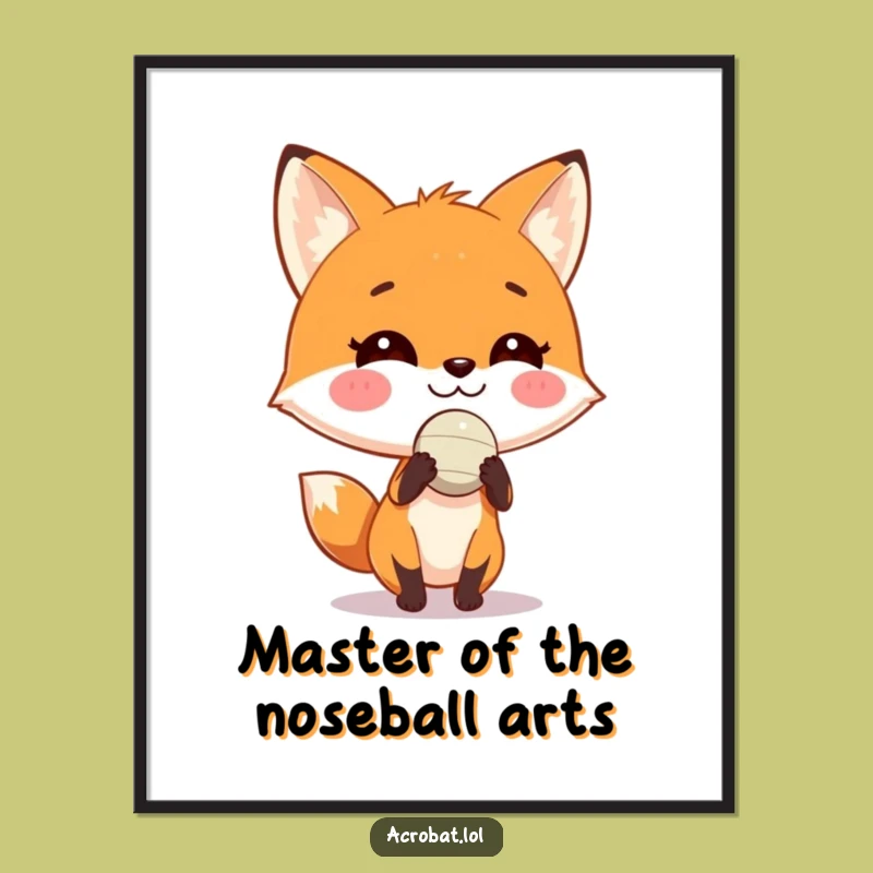 Free Printable Fox Balance Art: Grinning Wall Decor for a Funny Downloadable Gift!