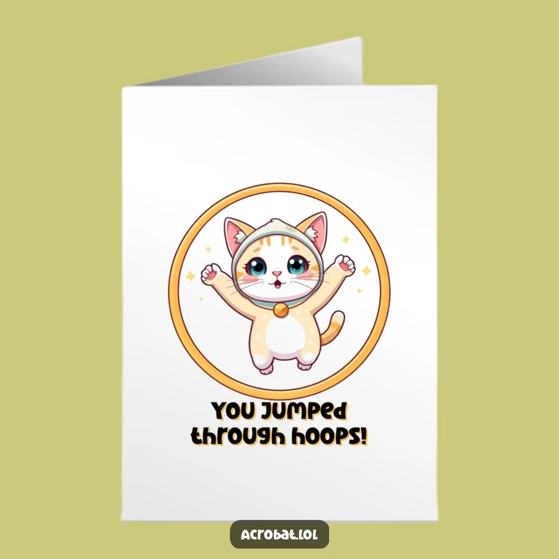 Free Printable Congrats Card: Leaping Cat Star, Whimsical Downloadable Achievement Gift Idea