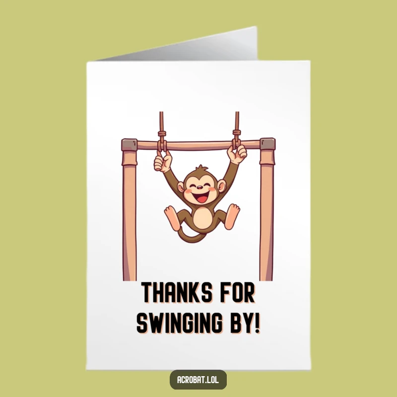 Free Printable Monkey Thank You Card: Trapeze Thrill for a Funny Downloadable Gift!