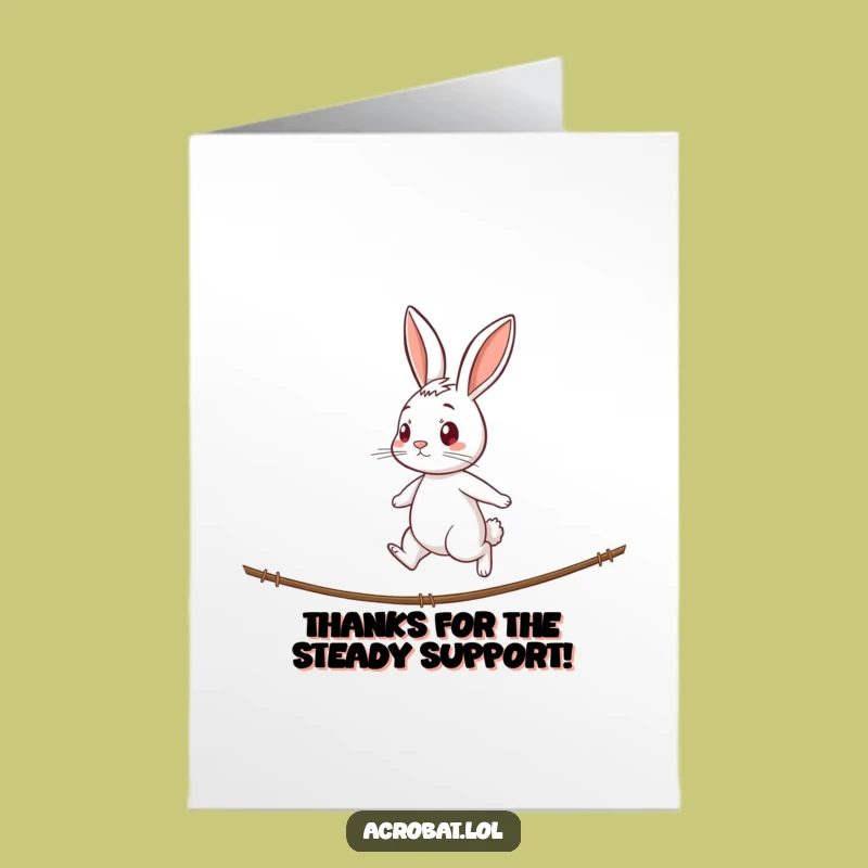 Free Printable Rabbit Thank You Card: Tightrope Trekker for a Funny Downloadable Gift!