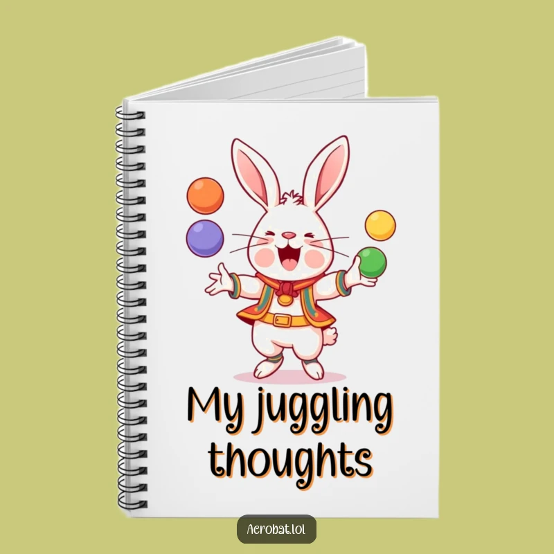 Funny Rabbit Juggling Notebook: Acrobat Journal, Perfect Humorous Gift!