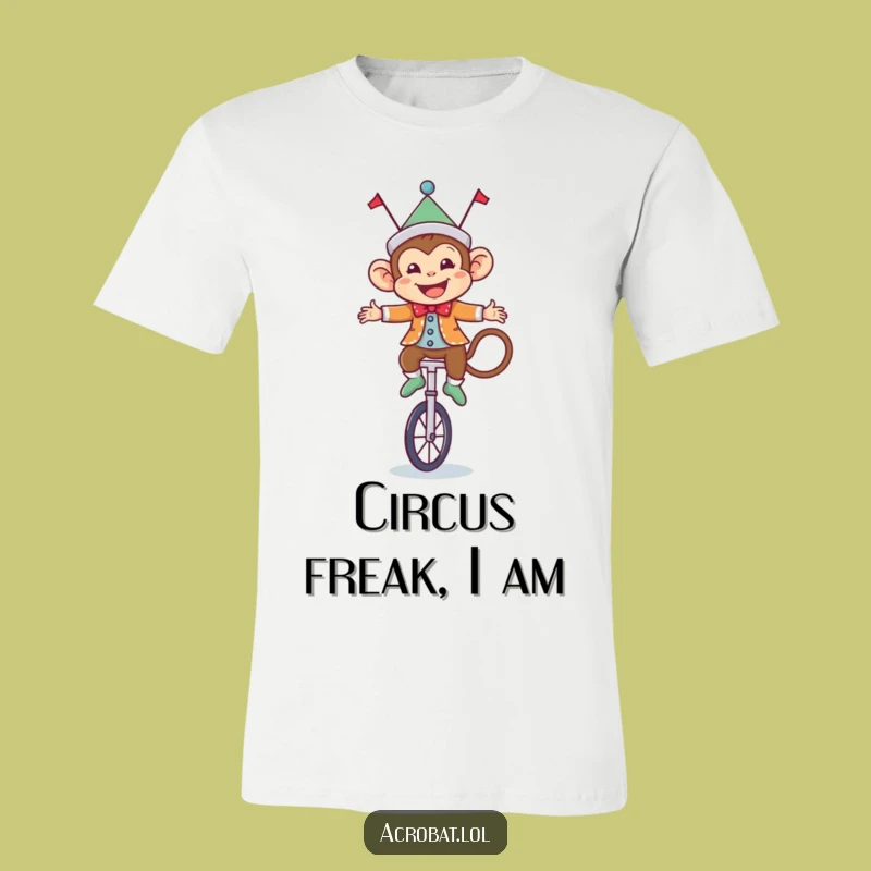 Funny Monkey Circus T-Shirt: Joyful Unicyclist Acrobat Tee, Ideal Funny Gift!