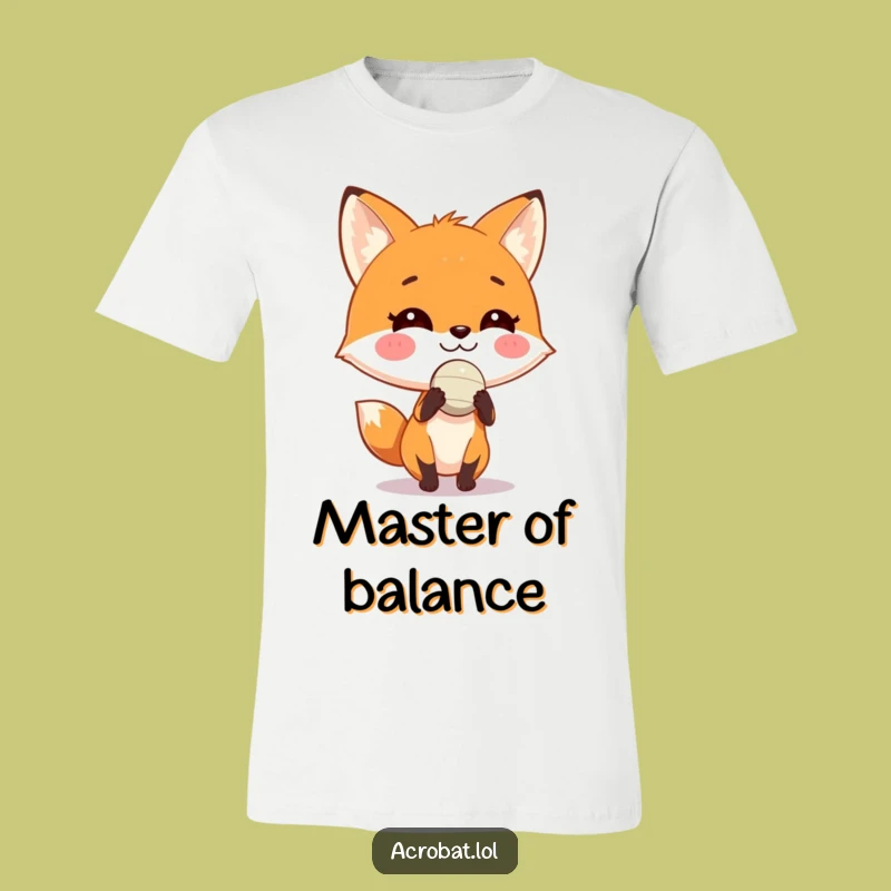 Funny Fox Ball Balance T-Shirt - Witty & Playful Animal Lover Tee