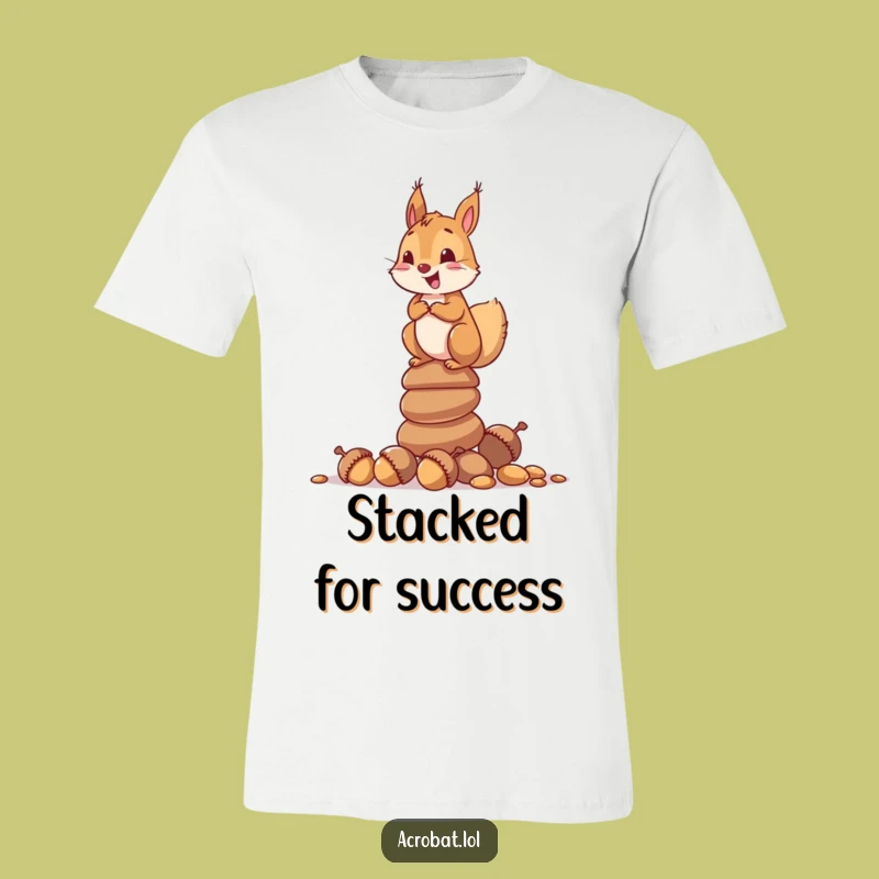 Funny Squirrel Acorn Balance T-Shirt - Whimsical Critter Apparel, Delightful Gift