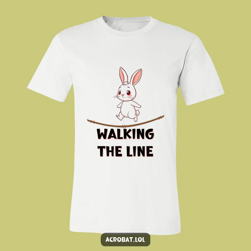Funny Rabbit Tightrope T-Shirt - Determined & Focused Animal Lover Tee
