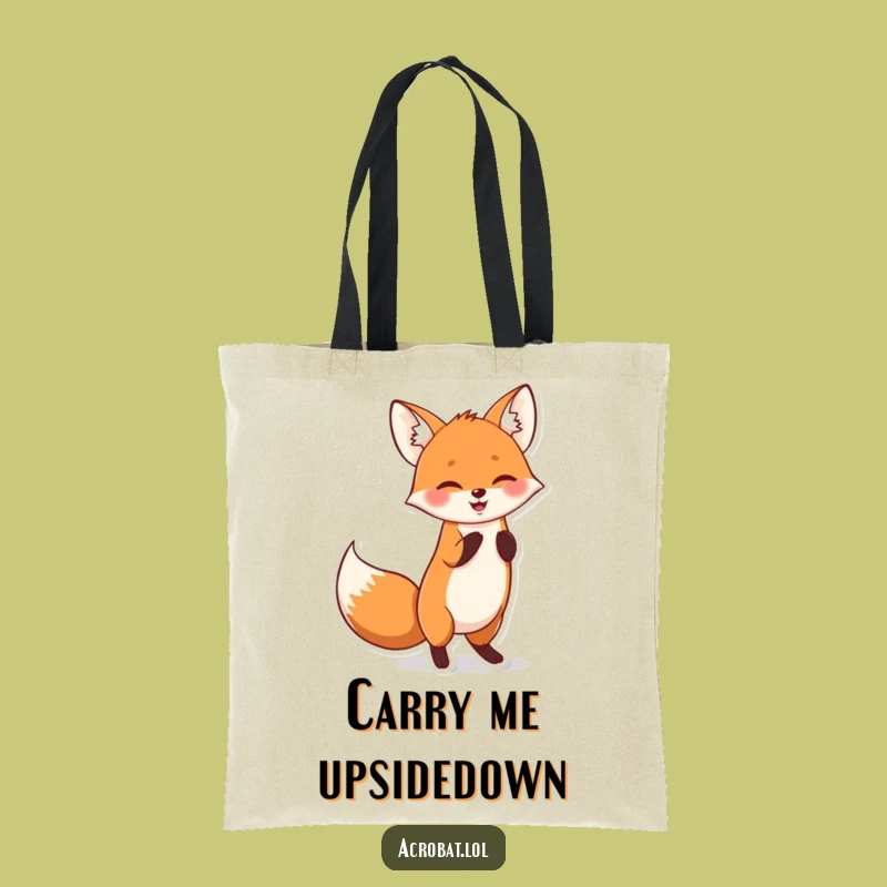 Funny Fox Acrobat Tote Bag - Playful Fox Accessory, Hilarious Gift