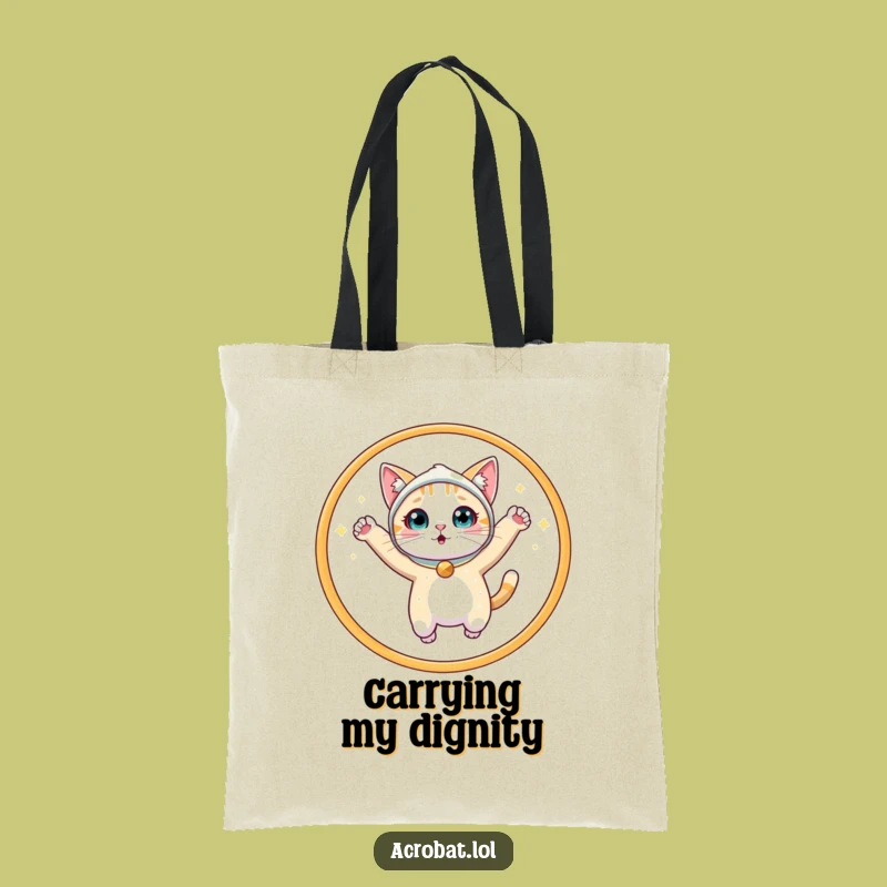 Funny Cat Hoop Tote Bag: Sparkly Costume Carry-All, Great Funny Gift!
