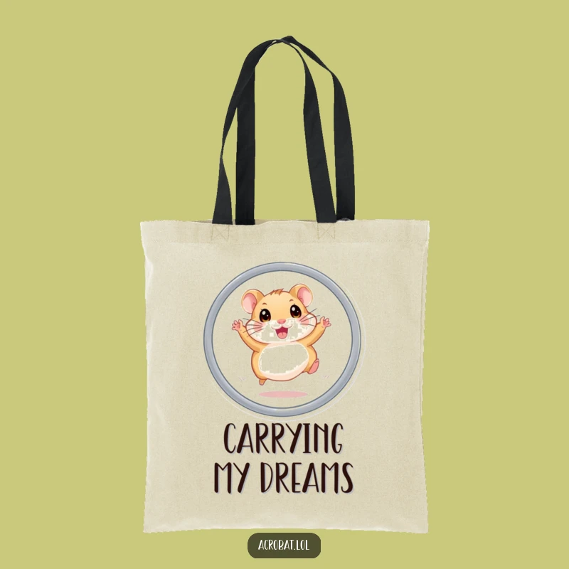 Funny Hamster Hoop Jump Tote Bag - Stylish & Humorous Pet Accessory