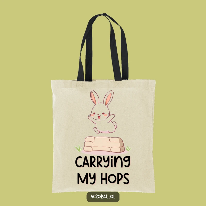 Funny Rabbit Jump Tote Bag - Playful Pet Accessory, Hilarious Gift for Go-Getters